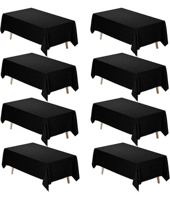 Fixwal Paquete de 8 Manteles Negros para Mesa Rectangular, 60 x 102 Pulgadas Poliéster... Foto 1 de 4