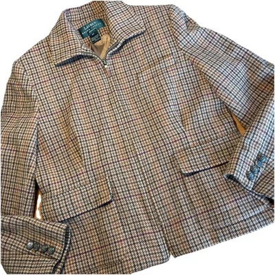 VTG  Ralph Lauren Wool Glen Plaid Check  Equestrian Riding Blazer Jacket 10p - Image 1 of 4