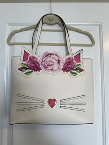 Betsey Johnson Floral Kitty Tote - Rare - New Other - Cat Face Whiskers - Bild 1 von 21