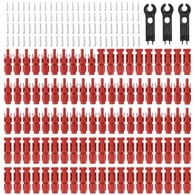 DC Connector IP68 Kits 1000V 30A Red Panel Stecker For 2.5-6mm² PV Cable Tools - Image 1 of 4