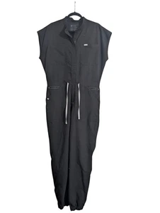 FIGS Cargo Scrub Jumpsuit Technical Collection Jogger Black Sz Large Nurse  - Picture 1 of 16