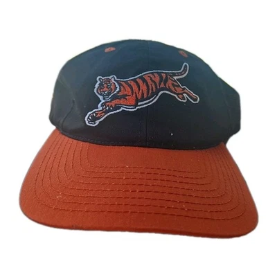 Sombrero De Colección Años 90 Cincinnati Bengals Dos Tonos Levantado Saltando Tigre Gemelos OS Foto 1 de 4