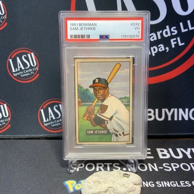 1951 Bowman #242 Sam Jethroe - PSA 3 - Milwaukee Braves - Image 1 of 2