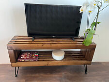 Industrial Hairpin Legs TV Stand TV Unit Rustic Handmade Furniture Solid Wood