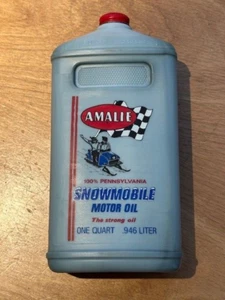Vintage AMALIE SMOWMOBILE OIL PENNSYLVANIA Plastic 1 Quart Full Sled - Picture 1 of 5