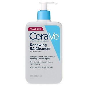 CeraVe SA Cleanser Salicylic Acid Cleanser with Hyaluronic Acid Niacinamide 16fl