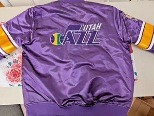 Mitchell & Ness NBA Hardwood Classic Utah Jazz Heavyweight Satin Jacket Men's M - Picture 1 of 6
