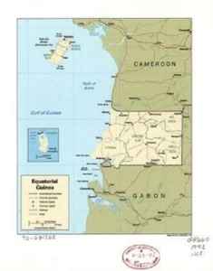 18" x 24" 1992 Map of Equatorial Guinea - Picture 1 of 1