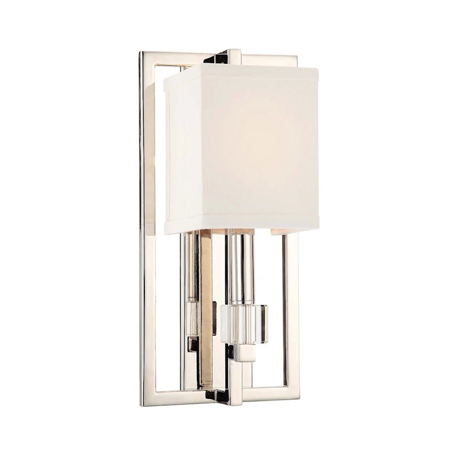 Crystorama Dixon 1 Light Polished Nickel Sconce - 8881-PN - Image 1 of 1