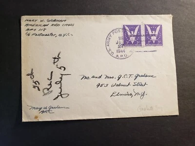 APO 118 GOXHILL, ENGLAND, UK 1944 Censored WWII Army Cover AMERICAN RED CROSS - Image 1 of 2