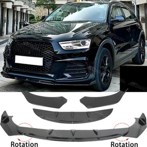 Kit de labio divisor alerón parachoques delantero negro brillante para Audi Q3 SQ3 Q5 Sportback - Imagen 1 de 10