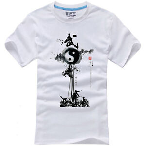 Unisex Kung Fu Tai chi Wu shu Yin Yang Eight trigrams domineering sword T-shirt