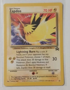 Pokemon Zapdos #23 black Star Promo Vintage Error WOTC Near Mint A9 - Picture 1 of 2