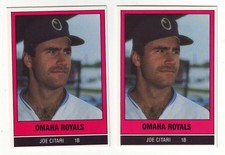 1986 TCMA Omaha Royals JOE CITARI - 2 CARD LOT - Kansas City Royals