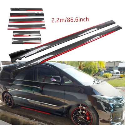 For Honda Odyssey Carbon Fiber Look 86.6" Side Skirt Extension Spoiler Splitter Foto 1 de 4