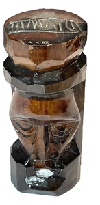 Wood Carving Rasta Man Head Souvenir Unsigned Figural Art Sculpture 5" - Picture 1 of 4