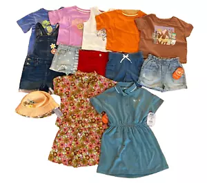 NEW GIRL size 4-5 & 5 BIG LOT summer clothes t-shirts shorts dress sunhat - Picture 1 of 16