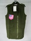 Jubylee UK 10 12 Dress Olive Sleeveless Zip Front Front and Rear Badges EU 40 42