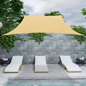 Waterproof Shade Sail Patio Awning Outdoor Garden Pool Sun Canopy Shelter Cover - Picture 1 of 48