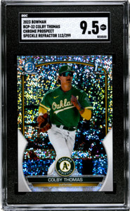 2023 Bowman Colby Thomas #BCP-32 Chr. Pros., Speckle Ref. SGC 9.5