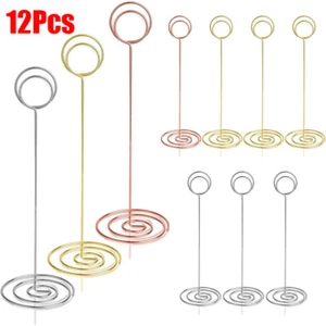 12Pcs Photo Holder Stands Table Number Holders Place Card Paper Menu Clips - Picture 1 of 18