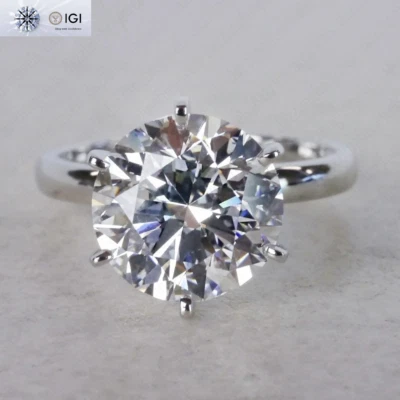3.00Ct Round Cut E VS1 IGI Lab Grown Diamond Engagement Ring In 14K White Gold - Image 1 of 4