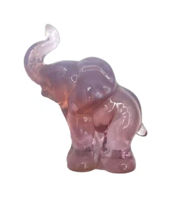 Fenton Art Glass 3.75" Pink Opalescent Elephant Figurine - Picture 1 of 21