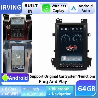 13.6" Android Navegación Coche GPS Estéreo Estilo Tesla Para Cadillac Escalade 07~14 Foto 1 de 4