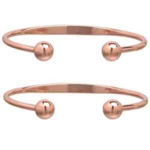 2er Pack Reines Kupfer Magnetisch Traditionell Kugel Armband Arthritis Therapie Manschette - Bild 1 von 2
