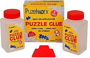 PuzzleWorx Jigsaw Puzzle Glue, Easy-On Applicator Pack of 2, Non Toxic Clear ...