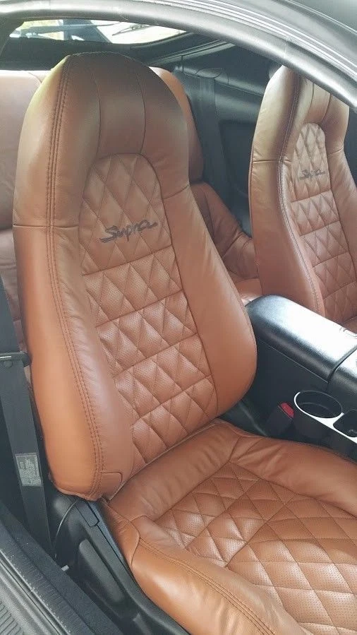 Toyota Supra MK4 / MKIV 1997-1998 Replacement Leather Seat Covers Burnt Orange - Image 1 of 4