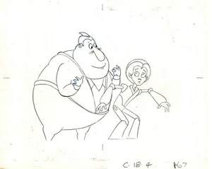 Lápiz dibujado a mano de producción de animación Romie-0 y Julie-8 ROMIE-0/CBC 1979 - Imagen 1 de 4