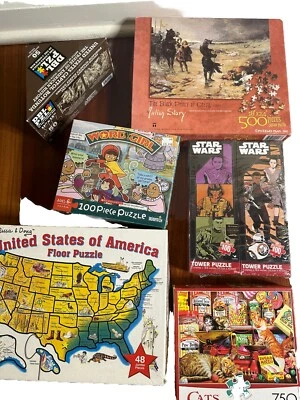 LOT 6 puzzles new and open box Star Wars cats historical geography, United state - Image 1 of 4