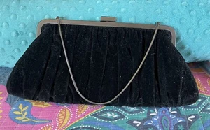 MARY KAY black velvet evening clutch bag - Picture 1 of 3