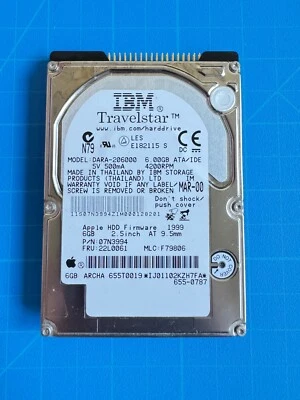 6.0GB IBM Travelstar DARA-206000 2.5" Hard Disk Drive, ATA/IDE, 4200RPM - Image 1 of 2