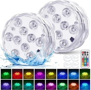 Hot Tub Lights, Submersible LED Pool Lights with Suction Cup and Remote Control, - Picture 1 of 6