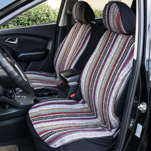 2PCS Car Front Seat Covers Boho Ethnic Style Universal Auto Protector Cover Set - Picture 1 of 11