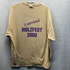 Vintage Holzfest Shirt Mens XL Extra Large Brown Amana Iowa Single Stitch 2000