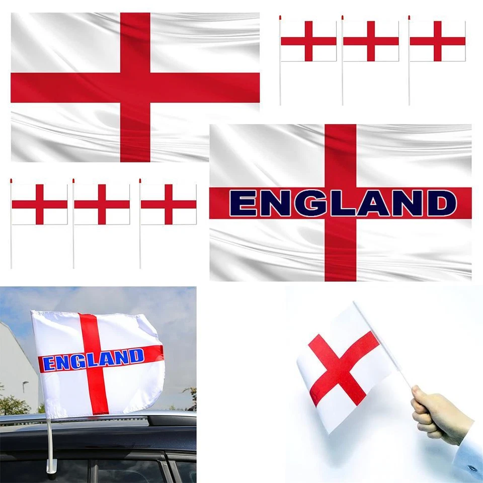 England EURO 2024 Set: St George Flag / Waving Flags / Car Flags - Image 1 of 1