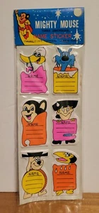 Vintage 1979 Mighty Mouse Puffy Name Stickers NOS - Picture 1 of 1