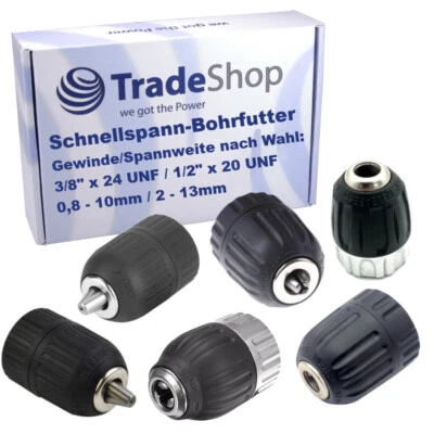 Schnellspann Bohrfutter Werkzeugaufnahme zur Wahl (3/8" x 24 UNF, 1/2" x 20 UNF) - Bild 1 von 4