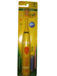 Brush Buddies Crayon kids Sonic electric toothbrush Yellow - Picture 1 of 3