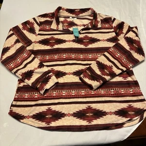 NUEVO CON ETIQUETAS Maurices Pullover Mujer’s Azteca Suroeste 1/4 Cremallera Chaqueta Talla XXL - Imagen 1 de 8