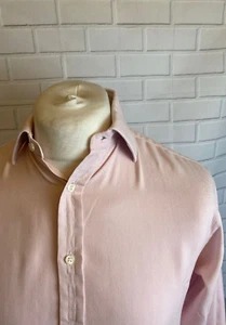 Thomas Pink Shirt Pink Herringbone 15" - 33.5" Regular Fit Double Cuff - Picture 1 of 5