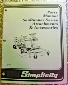 1988 Simplicity Parts Manual SunRunner Series Attachments & Accessories - Bild 1 von 4