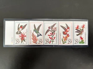 US Stamps SC# 2646a Humming Birds 29c booklet pane of 5 P# 2212112 MNH 1992 - Picture 1 of 1