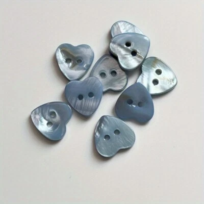 20pcs DIY Natural Shell 2-hole Flat Button Heart Garment Sewing Craft Accessory - Image 1 of 4