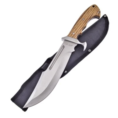 Frost Cutlery Bowie Fixed Knife 8" Stainless Steel Blade Full Tang Walnut Handle - Image 1 of 2