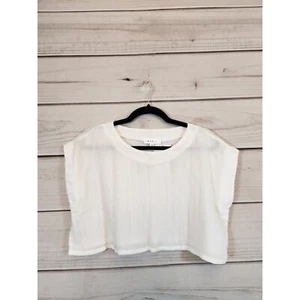 Mable Women's White Solid Sleeveless Round Neck Crop Top Size Small NWT - Picture 1 of 7