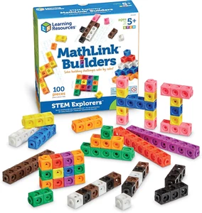 STEM Explorers Mathlink Builders - 100 Pieces, Ages 5+, Kindergarten STEM Activi - Picture 1 of 12